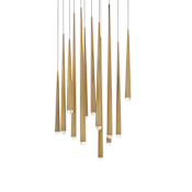 Modern Forms Cascade 13 Light 20" Wide LED Crystal Multi Light Pendant Aged Brass