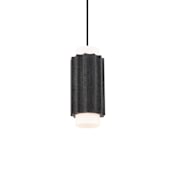 Modern Forms Caviar 7" Wide LED Mini Pendant with Textured Stone Shade - 3500K Basalt Stone / Black
