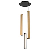 Modern Forms Chaos 3 Light 12" Wide LED Multi Light Pendant Black / Aged Brass