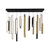 Modern Forms Chaos 23 Light 12" Wide LED Suspension Linear Pendant Black / Aged Brass