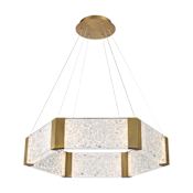 Modern Forms Forever 34" Wide LED Suspended Drum Chandelier with K5 Crystal Shades Aged Brass