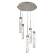 Modern Forms Minx 17" Wide 3000K LED Crystal Five Pendant Light Antique Nickel