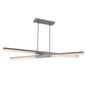 Modern Forms Minx 2 Light 48" Wide LED Linear Chandelier with Reclaimed K5 Crystal Shades Antique Nickel