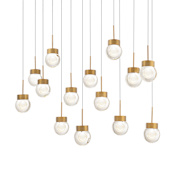 Modern Forms Double Bubble 14 Light 10" Wide LED Suspension Multi Light Pendant Aged Brass