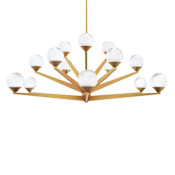 Modern Forms Double Bubble 15 Light 42" Wide LED Globe Chandelier Aged Brass