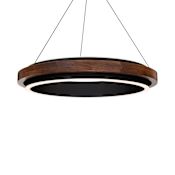 Modern Forms Delaney 30" Wide LED Ring Chandelier Black / Dark Walnut