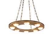 Modern Forms Lorelei 28" Wide LED Ring Chandelier with Natural Jade Stone Shades Aged Brass