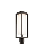 Modern Forms Framed 20" Tall LED Post Light with Mitered Glass Shade Bronze