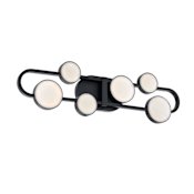 Modern Forms Tableau 6 Light 24" Wide LED Vanity Light with Tiffany Art Glass Shades - 2700K Black