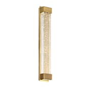 Modern Forms Tower 20" Tall LED Wall Sconce with Clear, Seedy Crystal Shade Aged Brass