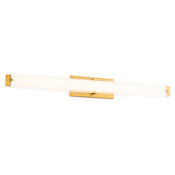 Modern Forms Carlisle 37" Wide LED Bath Bar with Mitered Glass Shade - 2700K Aged Brass