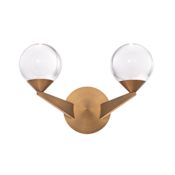 Modern Forms Double Bubble 2 Light 15" Wide LED Wall Sconce Aged Brass