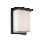 Modern Forms Ledge 8" Tall LED Outdoor Wall Sconce with a Mitered Glass Shade Black / 2700K