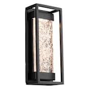 Modern Forms Elyse 12" Tall LED Outdoor Wall Sconce with Unique Art Glass Shade Black