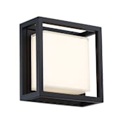 Modern Forms Framed 8" Tall LED Outdoor Wall Sconce / Flush Mount Ceiling Fixture Black