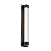 Modern Forms Chyzel 26" Tall LED Outdoor Wall Sconce with Clear, Ribbed Glass Shade - 2700K Black