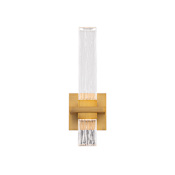 Modern Forms Cinaplex 15" Tall LED Bathroom Sconce with Clear, Textured Glass Shades Aged Brass