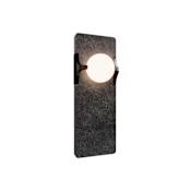 Modern Forms Okemo 14" Tall LED Wall Sconce with Mouth-Blown Opal Glass Shade Basalt Stone / Black