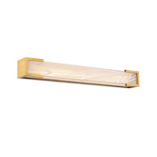 Modern Forms Frozen Zone 24" Wide LED Bath Bar with Mouth-Blown Wispy Glass Shade Aged Brass