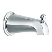 Moen 5 3/4" Wall Mounted Tub Spout with 1/2" IPS Connection from the Monticello Collection (With Diverter) Chrome