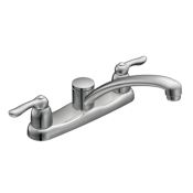 Moen Chateau Double Handle Kitchen Faucet with Metal Lever Handles Chrome
