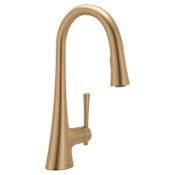 Moen Kurv 1.5 GPM Single Hole Pull Down Kitchen Faucet Bronzed Gold