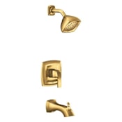 Moen Voss Tub and Shower Trim Package with 1.75 GPM Single Function Shower Head Brushed Gold
