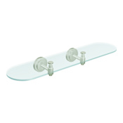 Moen Iso 20-3/8" Glass Bathroom Shelf Brushed Nickel