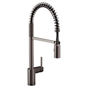 Moen Align 1.5 GPM Single Hole Pre-Rinse Pull Down Kitchen Faucet with Power Boost Black Stainless Steel