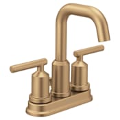 Moen Gibson 1.2 GPM Centerset Bathroom Faucet with Pop-Up Drain Assembly Bronzed Gold