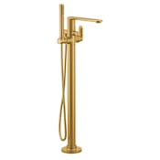 Moen Greenfield Floor Mounted Tub Filler with Built-In Diverter - Includes Hand Shower Brushed Gold