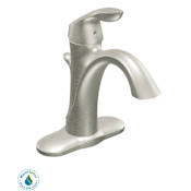 Moen Single Handle Single Hole Bathroom Faucet from the Eva Collection (Valve Included) Brushed Nickel