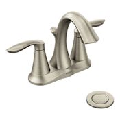 Moen Eva 1.2 GPM Centerset Bathroom Faucet (Valve Included) Brushed Nickel
