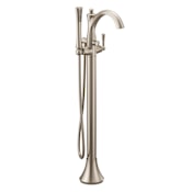 Moen Wynford Floor Mounted Tub Filler with Built-In Diverter - Includes Hand Shower Brushed Nickel
