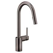 Moen Align Smart Faucet 1.5 GPM Single Hole Pull Down Kitchen Faucet with Voice Control Black Stainless Steel