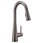 Moen Sleek 1.5 GPM Single Hole Pull Down Kitchen Faucet - Includes Escutcheon Black Stainless Steel