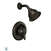 Moen Single Handle Posi-Temp Pressure Balanced Shower Trim with Shower Head from the Caldwell Collection (Valve Included) Mediterranean Bronze