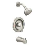 Moen Adler Tub and Shower Package with 1.8 GPM Multi Function Shower Head and Posi-Temp Control Valve Spot Resist Brushed Nickel