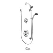 Moen Posi-Temp Pressure Balanced Tub and Shower Trim with Shower Head, Hand Shower, Slide Bar and Tub Spout from the M-DURA Collection (Valve Included) Chrome