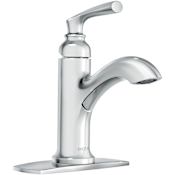 Moen Hilliard 1.2 GPM Single Hole Bathroom Faucet with Pop-Up Drain Assembly and Duralast Technology Chrome