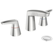 Moen M-Dura Widespread Bathroom Faucet with Metal Pop-Up Drain Assembly Chrome