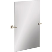 Moen Triva 27-7/16" W x 36" H Modern Rectangular Frameless Bathroom Wall Mirror Brushed Nickel