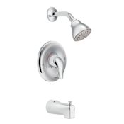 Moen Posi-Temp Pressure Balanced Tub and Shower Trim with 2.5 GPM Shower Head and Tub Spout from the Chateau Collection (Valve Included) Chrome
