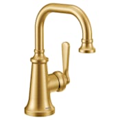 Moen Colinet 1.2 GPM Single Hole Bathroom Faucet with Pop-Up Drain Assembly Brushed Gold