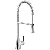 Moen Sinema 1.5 GPM Single Hole Pre-Rinse Pull Down Kitchen Faucet with PowerClean, Reflex, Duralock, and MotionSense Wave Technologies Chrome
