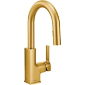 Moen STo 1.5 GPM Single Hole Pull Down Bar Faucet with Reflex, Spot Resist Finish, Duralock, and Duralast Brushed Gold