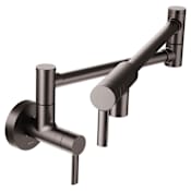 Moen 5.5 GPM Wall Mounted Double Handle Pot Filler Black Stainless Steel