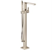 Moen 90 Degree Floor Mounted Tub Filler with Built-In Diverter - Includes Hand Shower Brushed Nickel