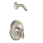 Moen Single Handle Posi-Temp Pressure Balanced Shower Trim without Shower Head from the Brantford Collection (Less Valve) Brushed Nickel