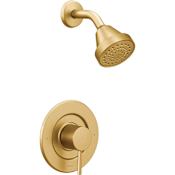 Moen Single Handle Posi-Temp Pressure Balanced Shower Trim with 1.75 GPM Shower Head from the Align Collection (Less Valve) Brushed Gold